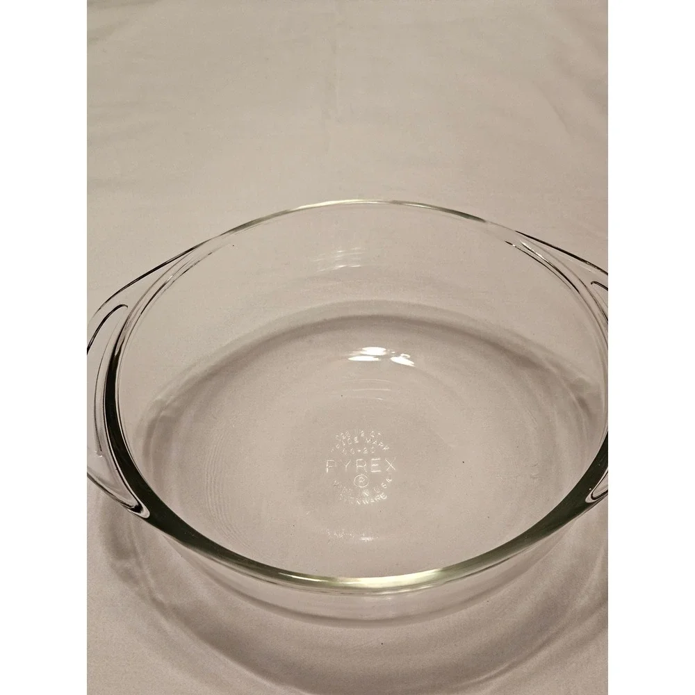 PYREX 1.5 court Clear Glass Mixing Bowl with Handles Oven‎ Safe Serving Dish VTG